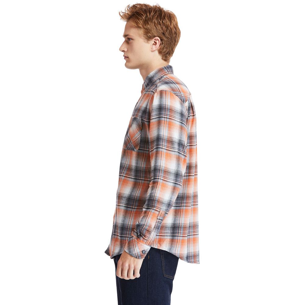Camisa Masculino - Timberland Pro® Woodfort Midweight Flannel Work - DCFRJ9647 - Laranja